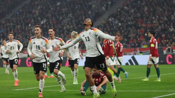 Felix Nmecha erzielte sp&auml;t im Spiel sein erstes DFB-Tor. - &copy; Christian Charisius/dpa