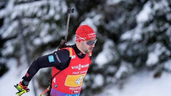 Danilo Riethm&uuml;ller wird sensationell Zweiter im Massenstart. - &copy; Matthias Schrader/AP/dpa
