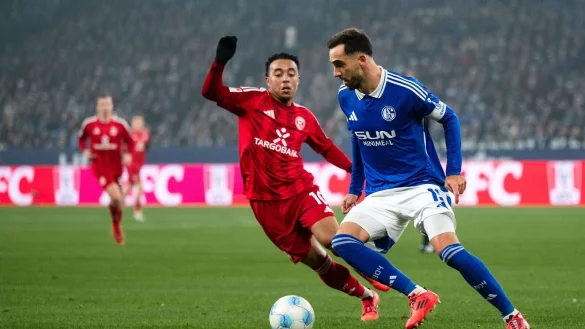 Schalke und Düsseldorf lieferten sich viele packende Zweikämpfe. - © Marius Becker/dpa