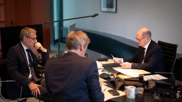 Das Gespr&auml;ch zwischen Scholz und Putin dauerte etwa eine Stunde. (Handout) - &copy; Kugler, Steffen/Bundesregierung/dpa