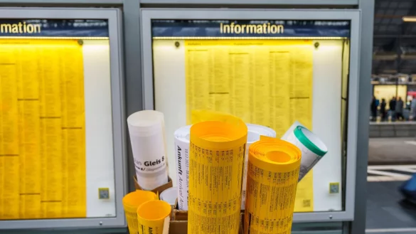 Auch die wei&szlig;en Pl&auml;ne bleiben nach dem Fahrplanwechsel h&auml;ngen. (Archivbild) - &copy; Andreas Arnold/dpa