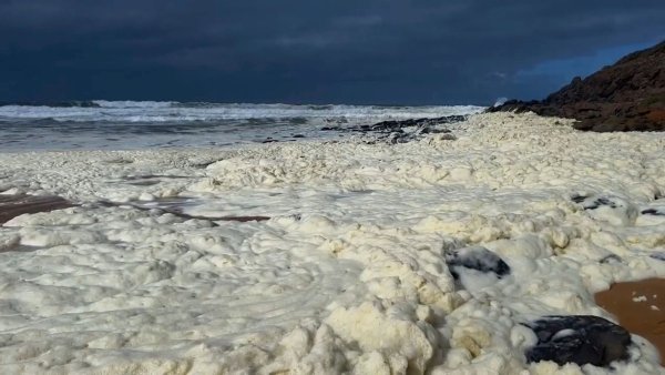 Was hat es mit dem meterdicken gelben Schaum auf sich? Verschiedene Behörden ermitteln. - © Uncredited/Australian Broadcasting Corp/AP/dpa
