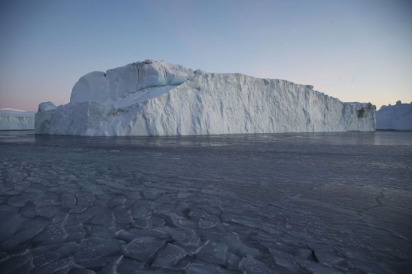 Ein Eisberg treibt im Ilulissat-Eisfjord. - © Steffen Trumpf/dpa