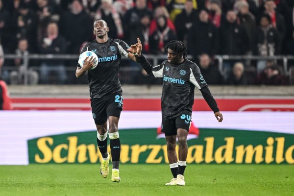 Später Jubel: Leverkusen gewinnt in Stuttgart. - © Harry Langer/dpa