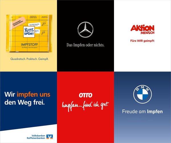 Unternehmen werben gemeinsam für die Impfung - © Foto: #ZusammenGegenCorona/dpa/Handout