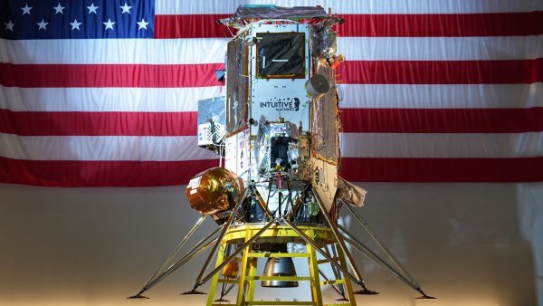 Lander "Athena" auf dem Mond. (Archivfoto) - © Intuitive Machines/dpa
