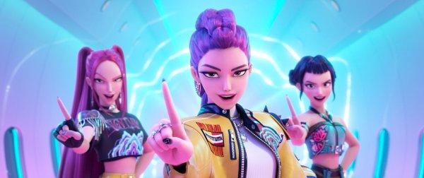 Von links nach rechts: Mira, Rumi und Zoey - die Heldinnen aus dem Animationsfilm «KPop Demon Hunters». (Netflix-Bild) - -/©2025 Netflix/dpa