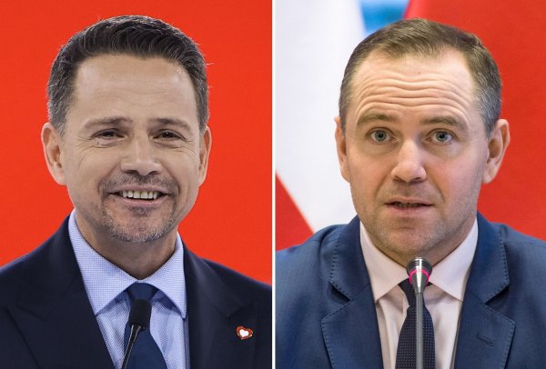 Der Warschauer Oberbürgermeister Rafal Trzaskowski (links) und der Historiker Karol Nawrocki gelten als Favoriten im Rennen um die polnische Präsidentschaft. (Archivbilder) - © Jarek Praszkiewicz/PAP/Attila Husejnow/SOPA Images via ZUMA Press Wire/dpa