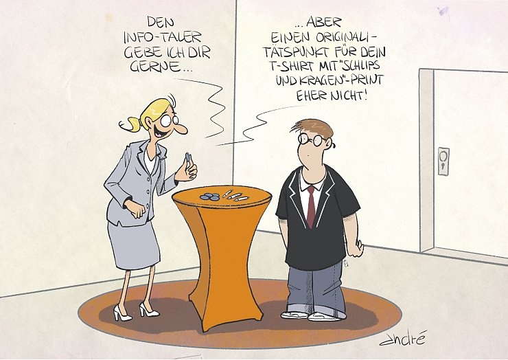 Die richtige Wahl der Kleidung kann dabei helfen, einen gueten Eindruck zu hinterlassen. T-Shirt und Baggypants sind definitiv die falsche Wahl. - © André Sedlaczeck