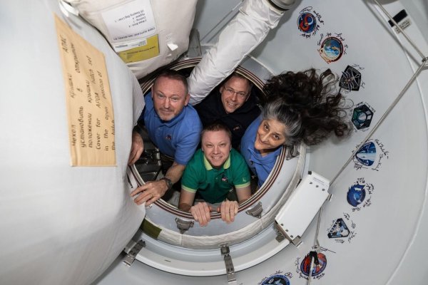 Die Mitglieder der «Crew-9»: im Uhrzeigersinn von links: Barry «Butch» Wilmore, Nick Hague und Suni Williams und Alexander Gorbunow - © NASA/dpa