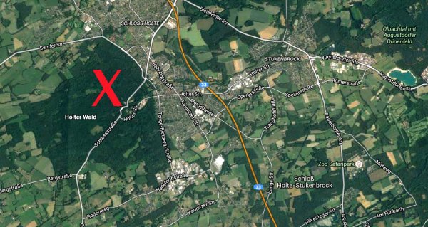 Der Fundort der Leiche  - © google maps