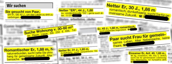 Der mutmaßliche Mörder Wilfried W. hat in der Lippischen Landes-Zeitung Anzeigen aufgegeben. - © Grafik: Oliver Wendtland