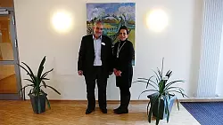 Rafika Mettendorff und gpz-Leiter Dr. Ahmad Bransi. - &copy; Foto: privat