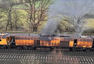 Schleifzug in Flammen