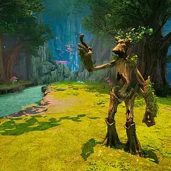 Ich bin ein Baum, der riesig stark ist. Manchmal auch eine Elfe, die flirrend fliegend große Entfernungen überbrücken kann. Die Ideen, die Hazelight hat, sind oft kurios, aber wir finden immer schnell in unsere neue Rolle. Wer wollte noch nie ein Gorilla sein? - © EA Originals / Hazelight Studios