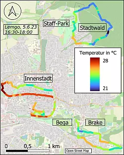 Die Grafik zeigt die gemessenen Temperaturen. - &copy; Technische Hochschule