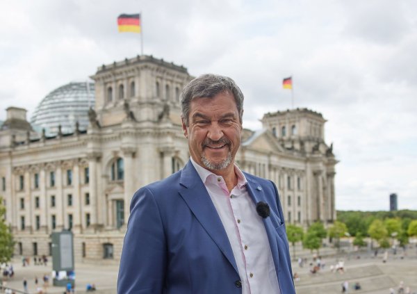 Markus Söder (CSU), Bundesvorsitzender, beim ARD-Sommerinterview vor einem Jahr. - © Joerg Carstensen/dpa