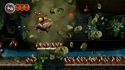 In "Donkey Kong Country Returns HD" bekommen wir auch Unterstützung von Nashorn "Rambi", um Donkey Kongs Bananenvorrat zu retten. - © Nintendo
