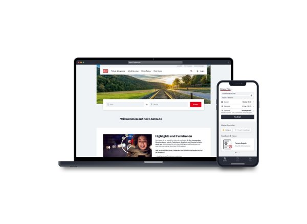 Seite und App: Zur neuen Buchungsplattform gehört die neue App «Next DB Navigator». - © Deutsche Bahn/dpa-tmn