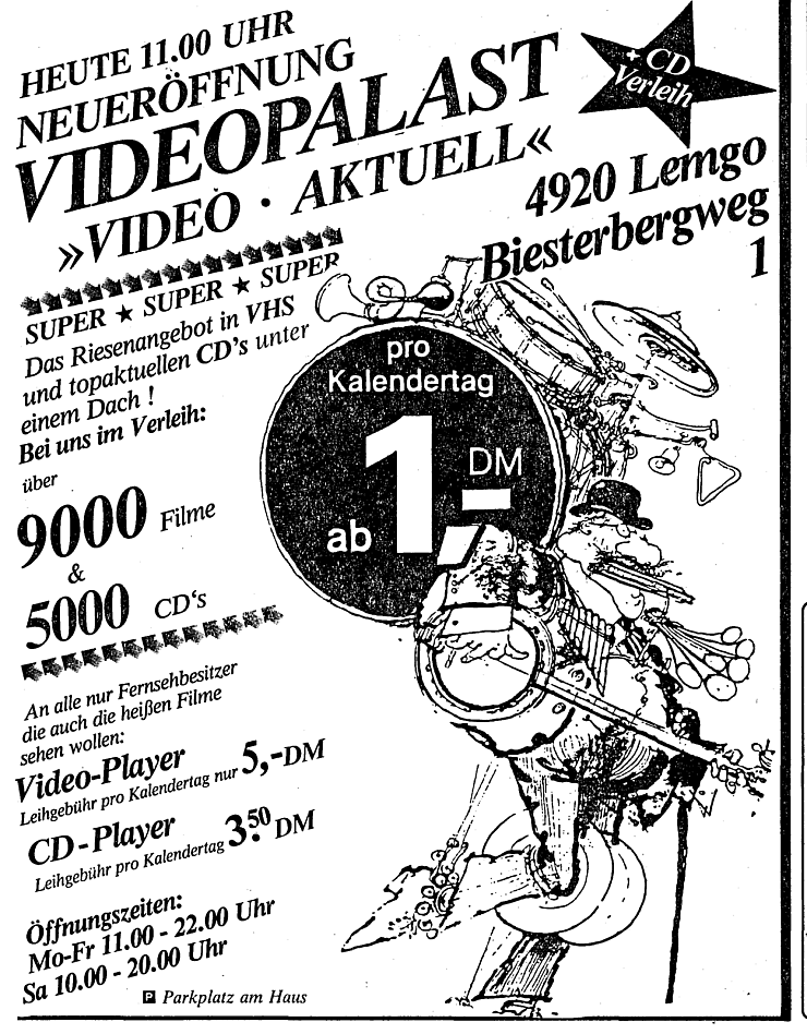 "Video Killed the Radio Star". - © Anzeige: LZ, 17. Dezember 1989