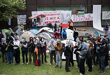 Protest an FU Berlin - Sebastian Christoph Gollnow/dpa