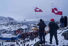 Gr&ouml;nland-Konflikt - Proteste in Gr&ouml;nland - Evgeniy Maloletka/AP/dpa