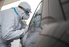 Corona-Abstrichstelle - Foto: Sebastian Gollnow/dpa