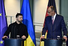 Ukrainischer Pr&auml;sident Selenskyj in Berlin - Fabian Sommer/dpa
