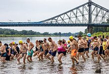 Elbeschwimmen in Dresden - Frank Hammerschmidt/dpa