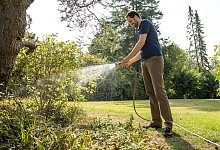Person w&auml;ssert Pflanzen im Garten - Christin Klose/dpa-tmn/dpa