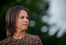 Annalena Baerbock bei der Klausur auf Schloss Meseberg. - Kay Nietfeld/dpa