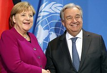 Angela Merkel und Ant&oacute;nio Guterres - Foto: Wolfgang Kumm/dpa