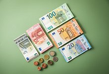 Bargeld auf gr&uuml;nem Grund - Christin Klose/dpa-tmn