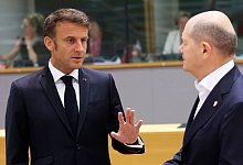 Macron und Scholz beim EU-Gipfel - Geert Vanden Wijngaert/AP/dpa