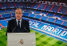 Florentino P&eacute;rez, Pr&auml;sident des Real Madrid, will weiterhin eine Super League. - Manu Fernandez/AP/dpa/Archivbild