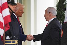 Israels Ministerpr&auml;sident Netanjahu im Wei&szlig;en Haus - Evan Vucci/AP/dpa