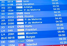 Flugtafel - Foto: Peter Steffen/dpa