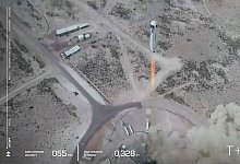 Raumfahrtfirma von Amazon-Gr&uuml;nder Bezos testet erneut Rakete - Foto: Blue Origin/dpa