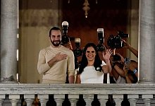 Bukele und Rodriguez - Moises Castillo/AP/dpa