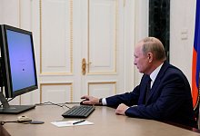 Auch Russlands Präsident Wladimir Putin hat bei den Kommunalwahlen abgestimmt - per Computer. - Gavriil Grigorov/Pool Sputnik Kremlin/AP/dpa