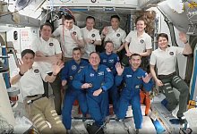 Falcon 9-Rakete - Ankunft ISS - Uncredited/NASA and SpaceX/AP/dpa