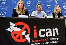 Internationalen Kampagne zur atomaren Abr&uuml;stung - Foto: Martial Trezzini/KEYSTONE/dpa