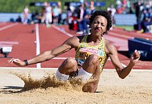 Souverän: Olympiasiegerin Malaika Mihambo ist in München auf Goldkurs im Weitsprung. - Sven Hoppe/dpa