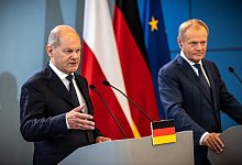 Bundeskanzler Scholz und Polens Regierungschef Tusk - Michael Kappeler/dpa