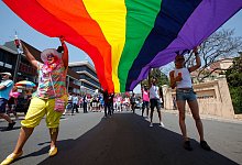 Menschen beim «Gay Pride March» in Johannesburg. - Kim Ludbrook/EPA/dpa