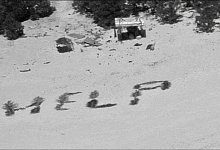 Botschaft auf Sand - U.S. Coast Guard/dpa