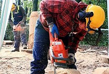 Sie lässt die Späne fliegen: - Foto: Privat