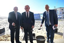 Netanjahu bei Grundsteinlegung für Strandpromenade - Chaim Zach/GPO/dpa