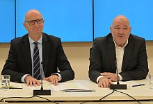 Ministerpräsident Woidke und BSW-Landeschef Crumbach - Michael Bahlo/dpa