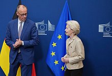 Bundeskanzler Merz und Kommissionspräsidentin von der Leyen - Virginia Mayo/AP/dpa